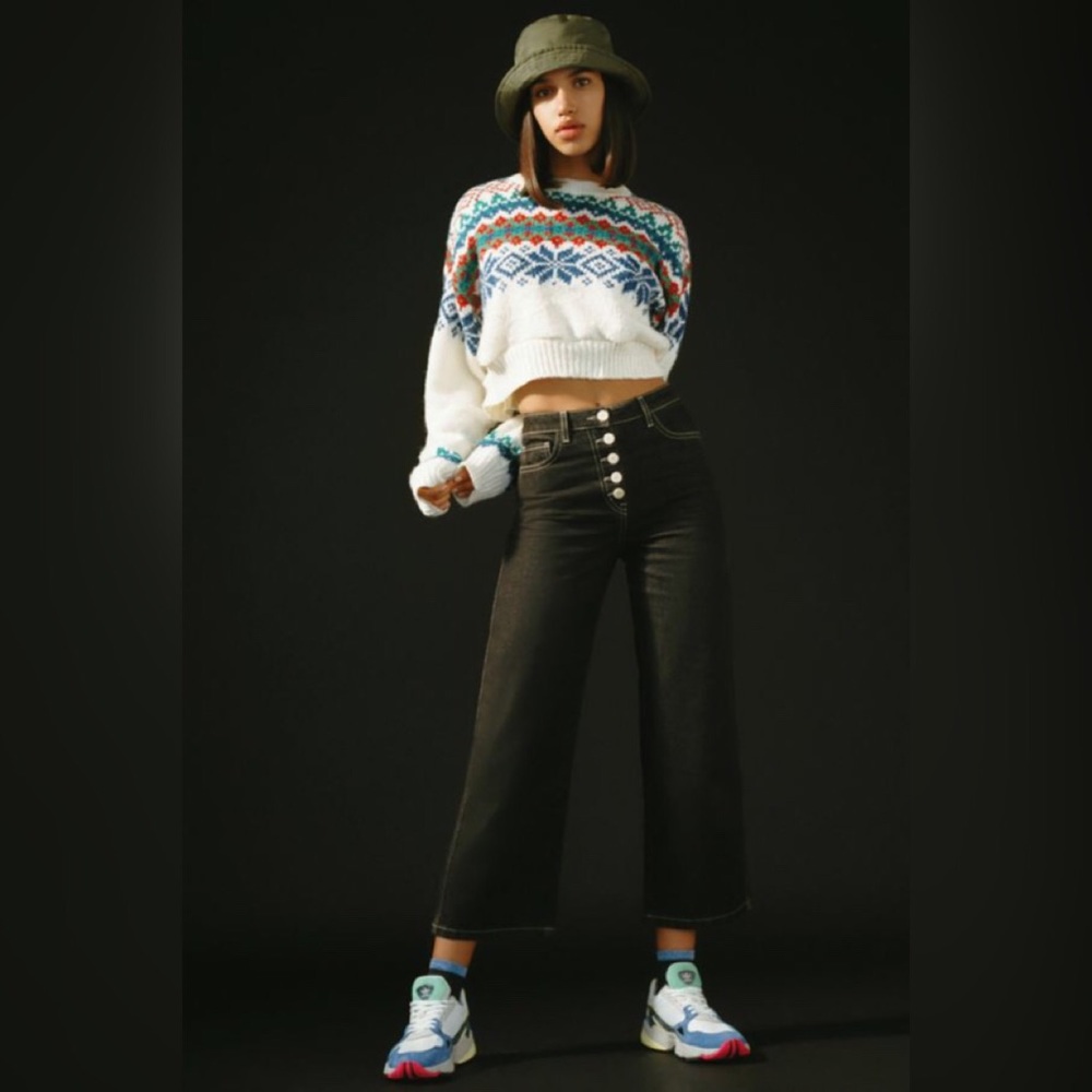 Urban Outfitters Button Fly Wide Leg Jean